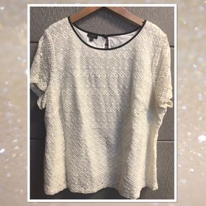 Talbots NWOT Leather & Lace Blouse